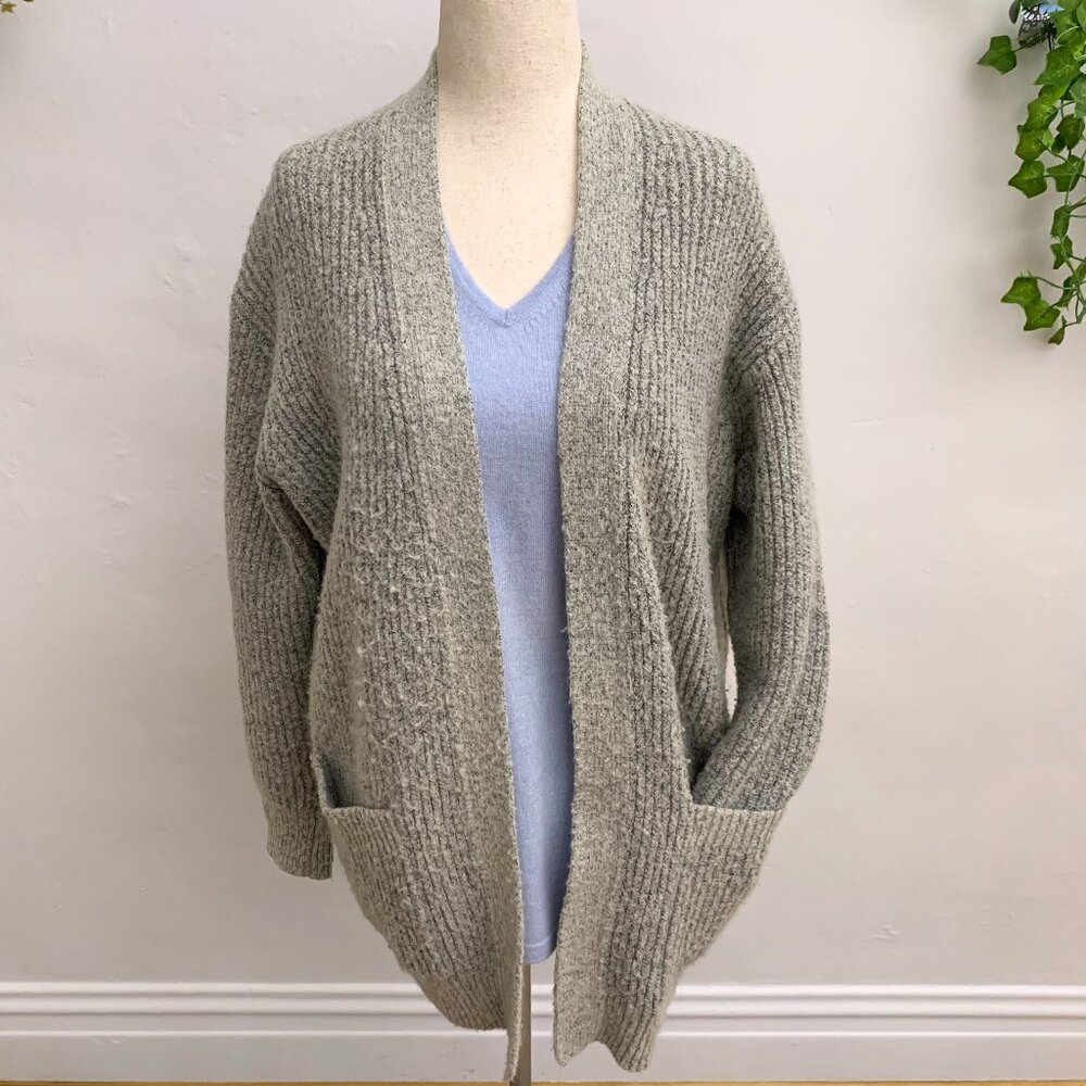 Calvin Klein Jeans Chunky Knit‎ Wool Gray Sweater Cardigan Size M
